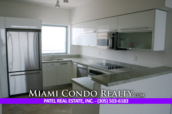 Blue Condo Kitchen