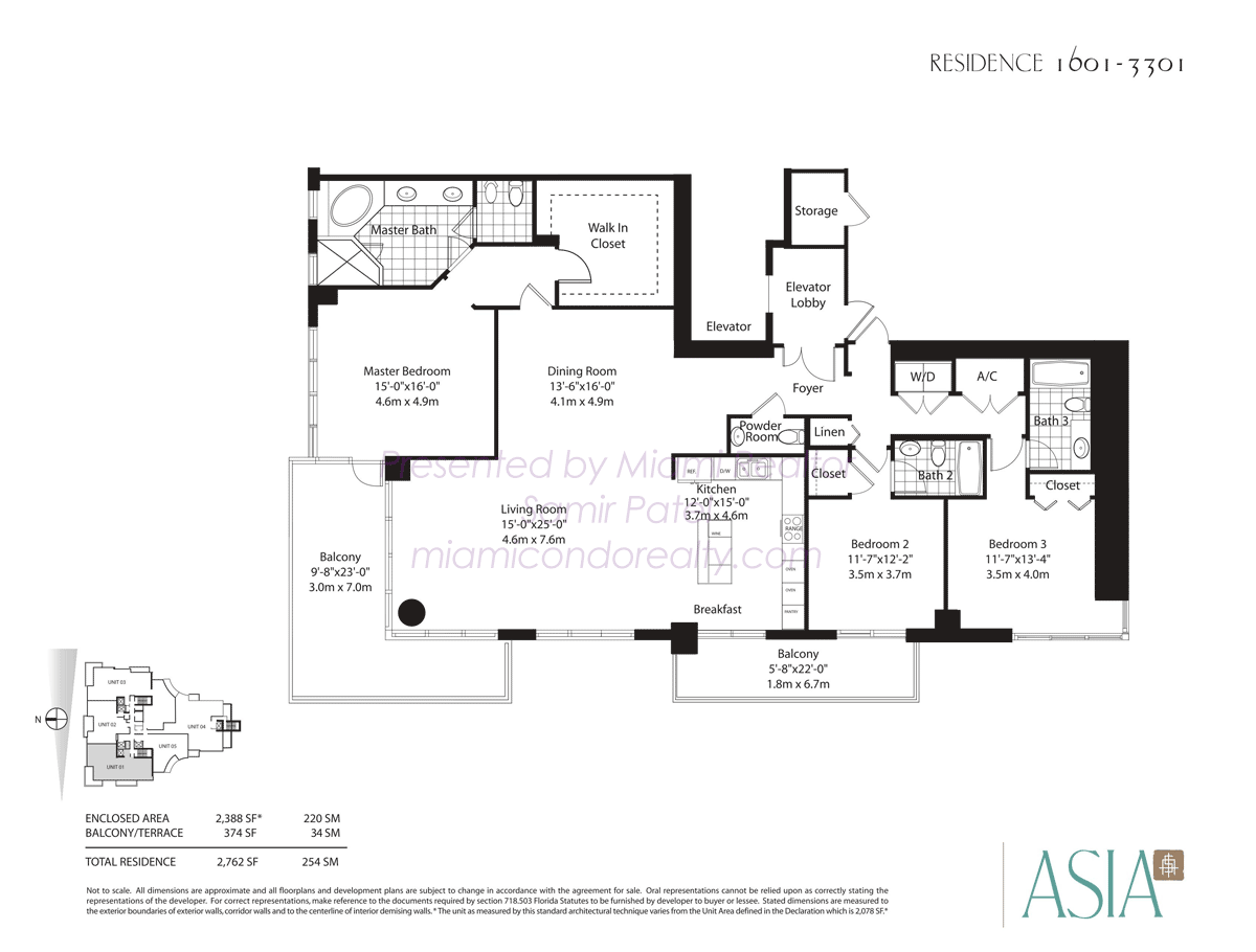 Asia Condo Floorplan 01 Line from 16th to 33rd floor