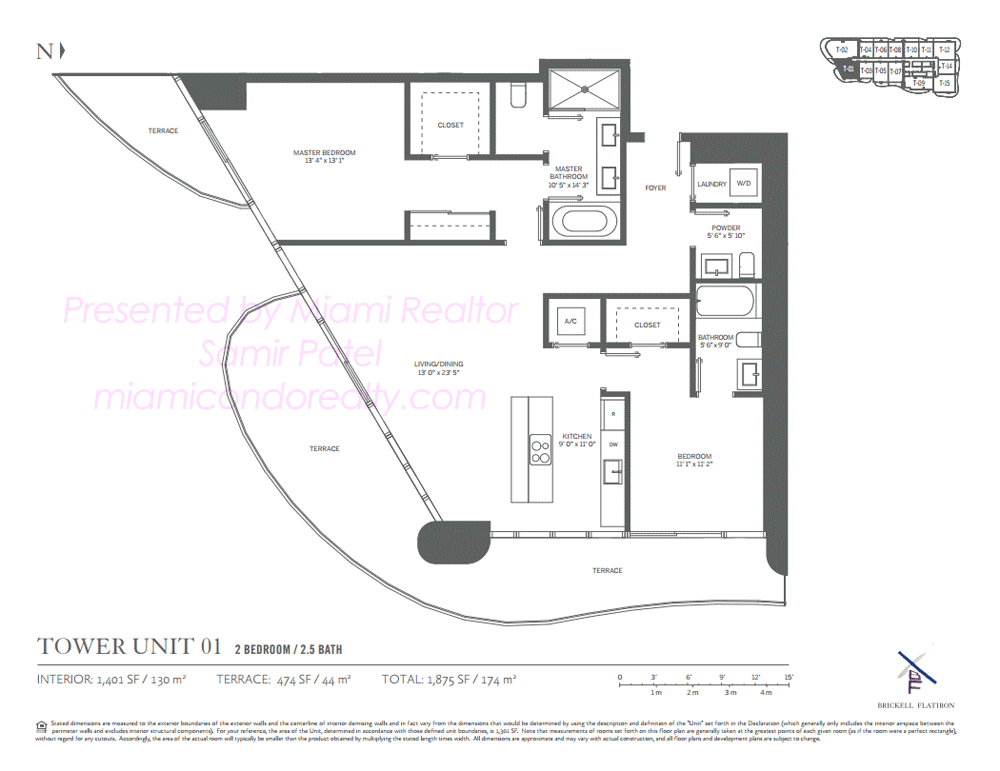 Floorplan of Brickell Flatiron Condominium of 01 Line in Building