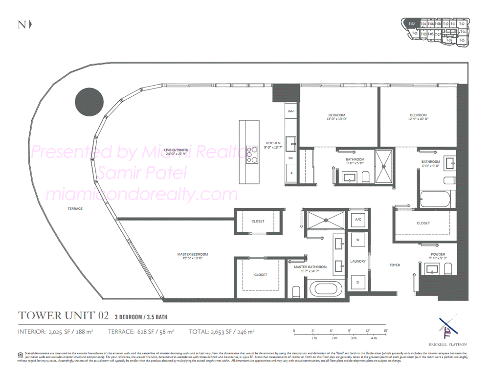 Floorplan of Brickell Flatiron Condominium of 02 Line in Building