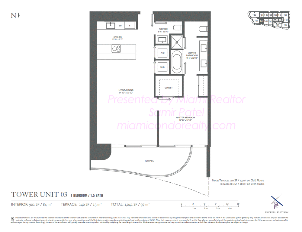 Floorplan of Brickell Flatiron Condominium of 03 Line in Building