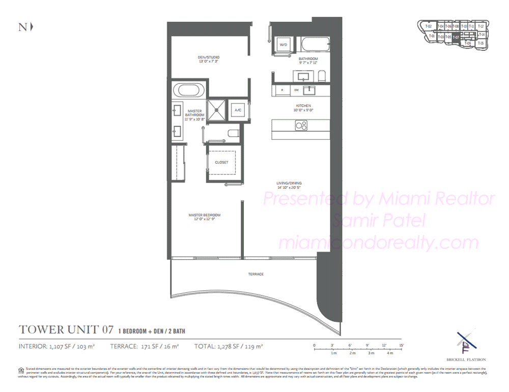 Floorplan of Brickell Flatiron Condominium of 07 Line in Building