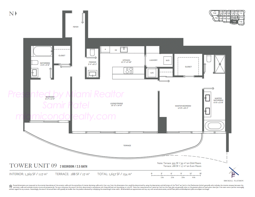 Floorplan of Brickell Flatiron Condominium of 09 Line in Building