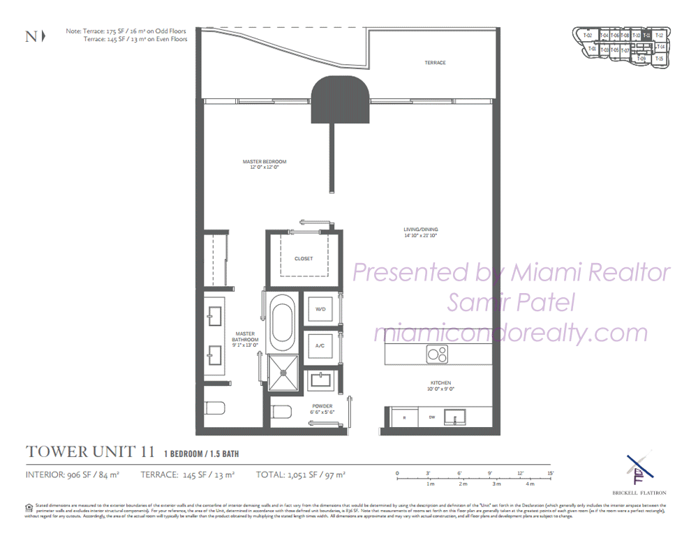 Floorplan of Brickell Flatiron Condominium of 11 Line in Building