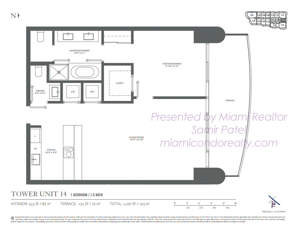Floorplan of Brickell Flatiron Condominium of 14 Line in Building