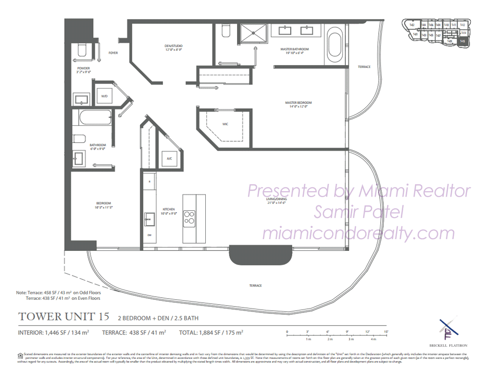 Floorplan of Brickell Flatiron Condominium of 15 Line in Building
