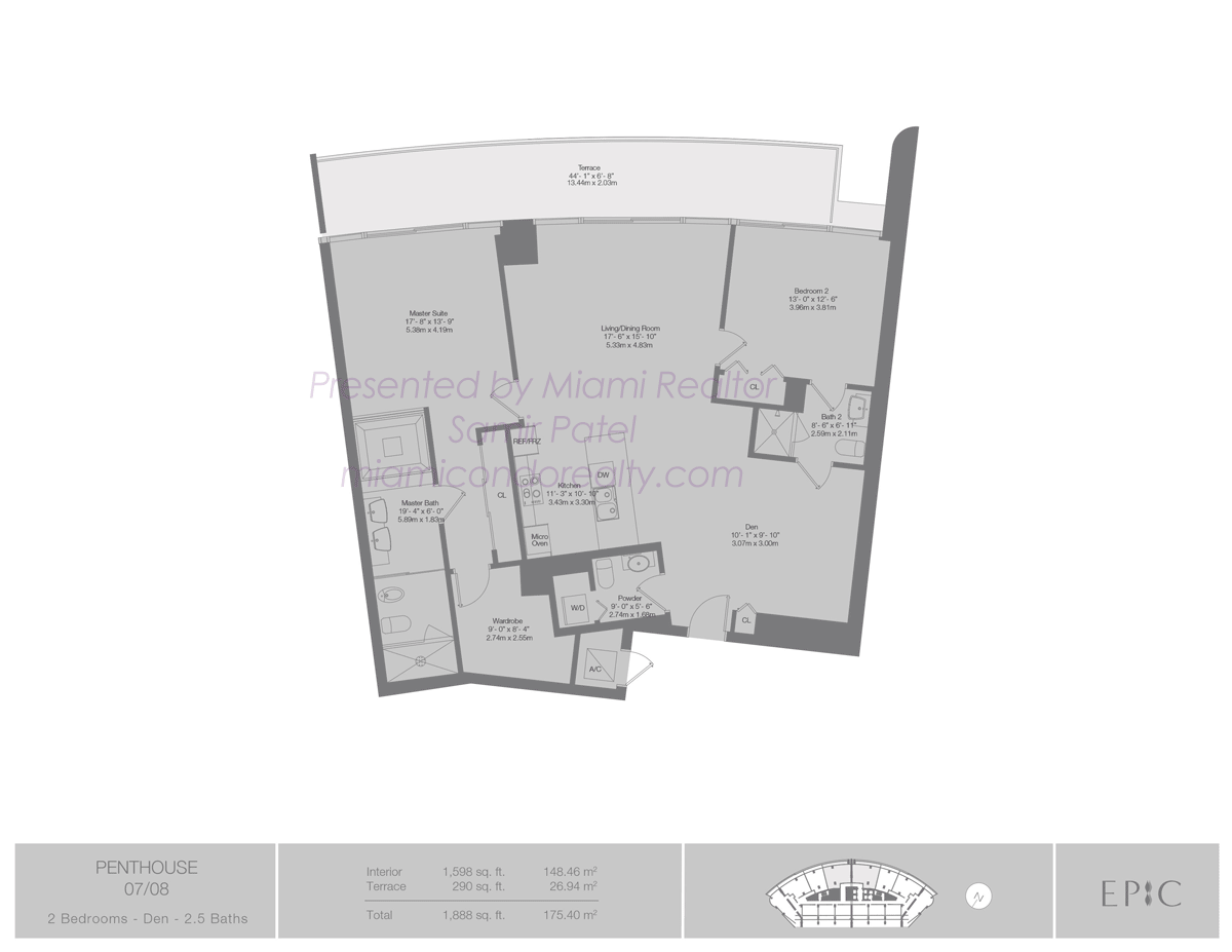 EPIC Residences Penthouse Floorplans 07 and 08 Lines