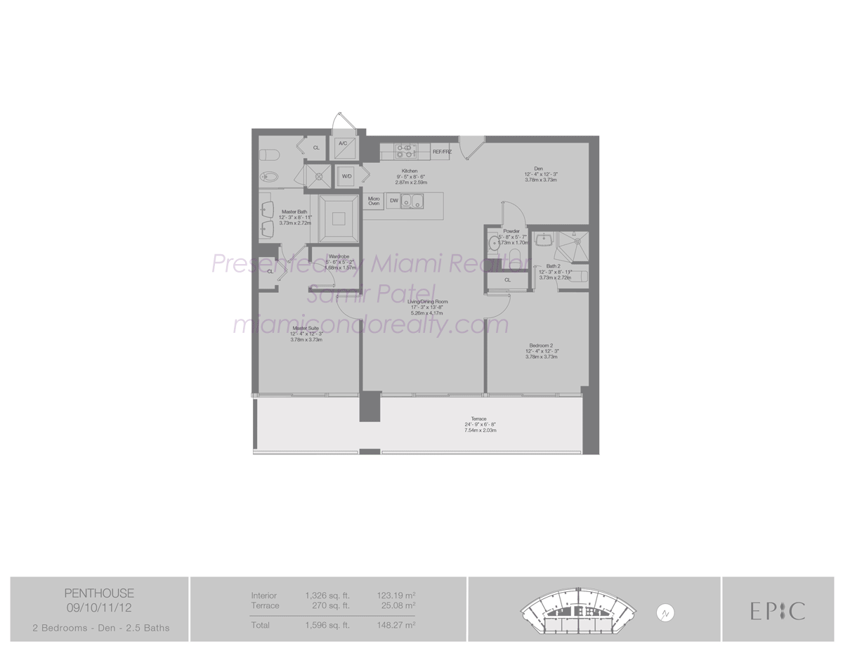 EPIC Residences Penthouse Floorplans 09, 10, 11 and 12 Lines