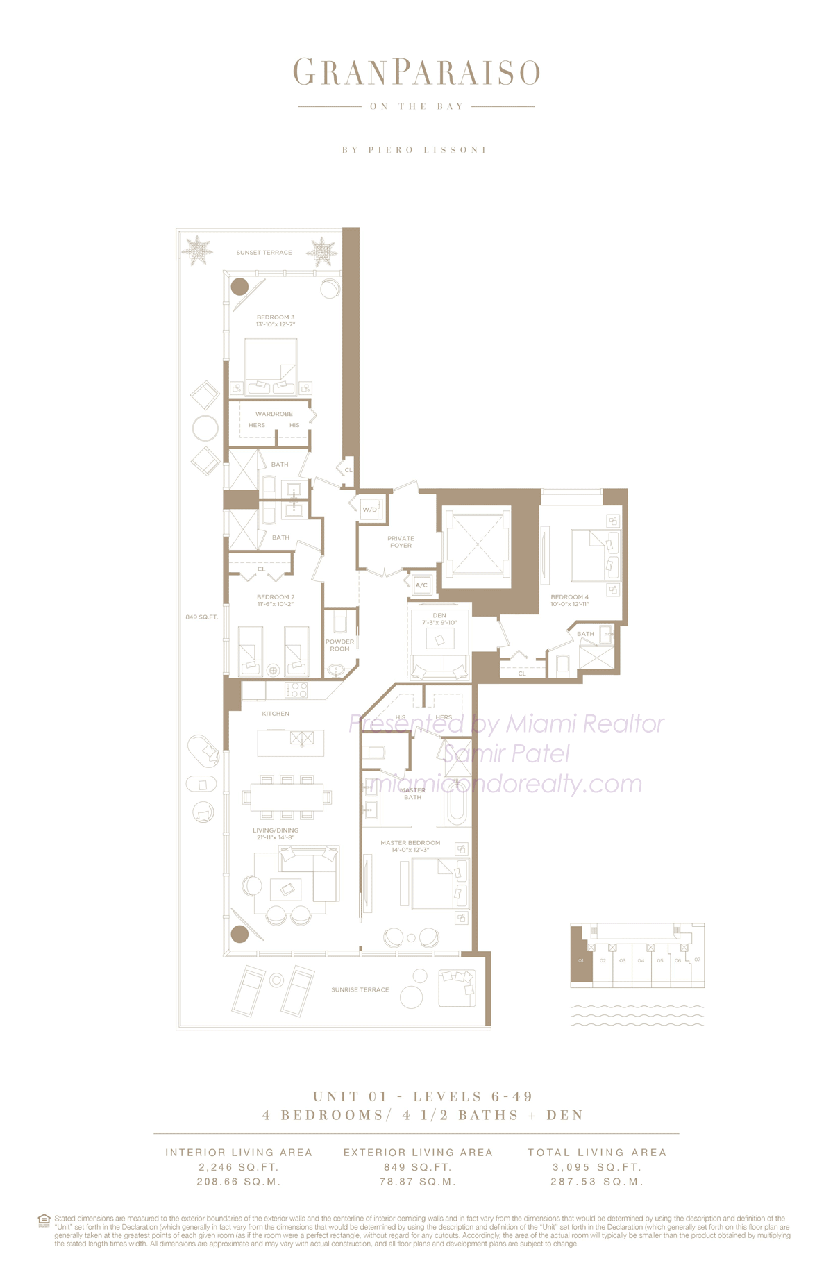Floorplan of Gran Paraiso Condominium of 01 Line in Building