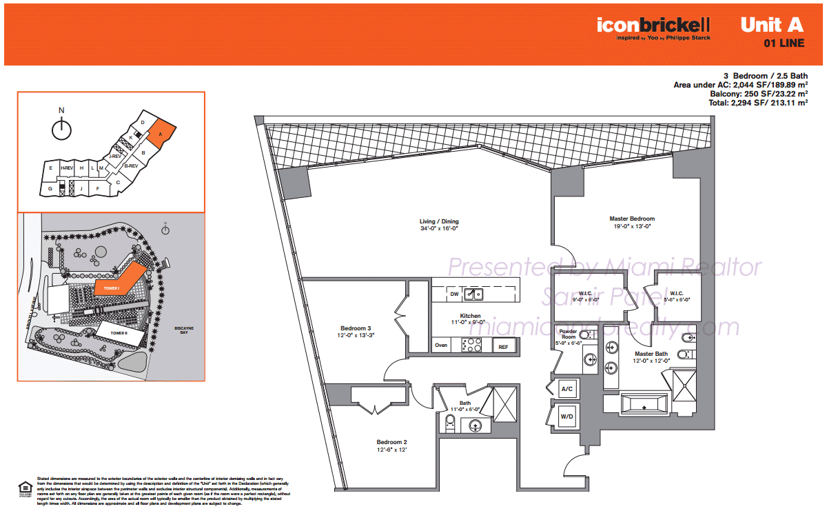 Floorplan of Icon Brickell Tower 1 Line 01