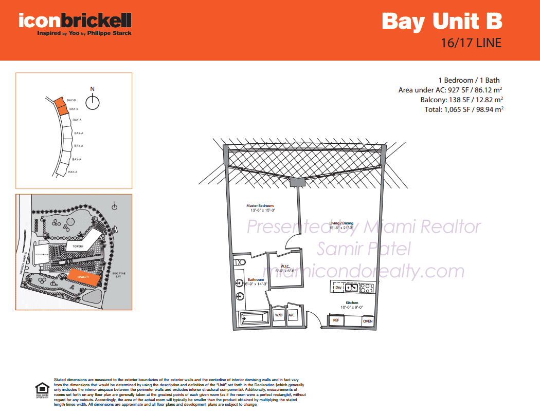 Floorplan of Icon Brickell Tower 2 Bayliner B