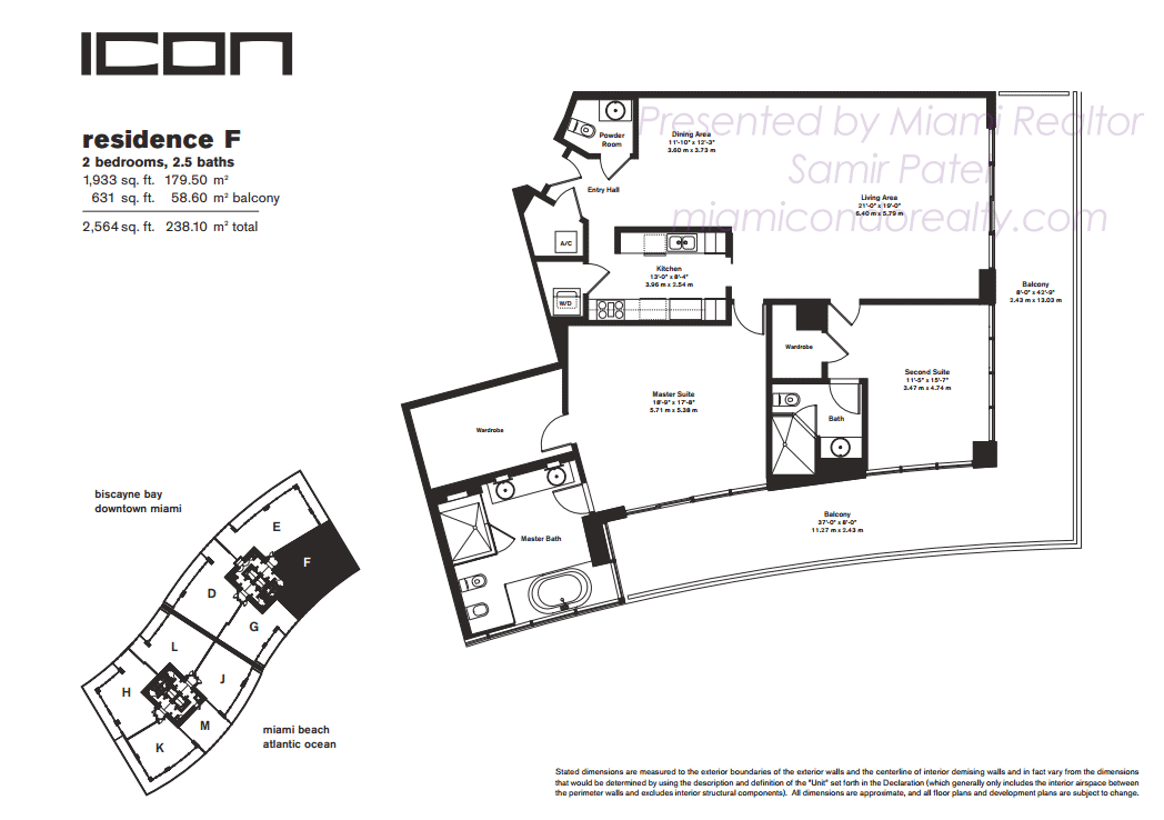 ICON South Beach Floorplan Model F