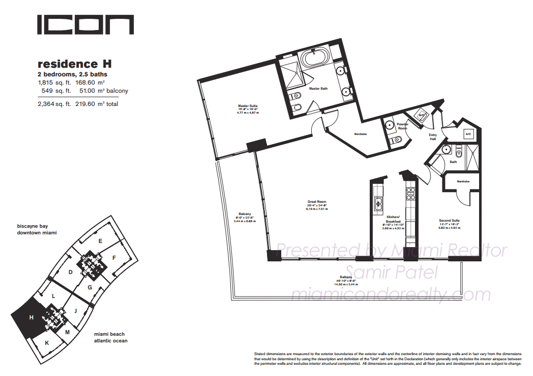 ICON South Beach Floorplan Model H