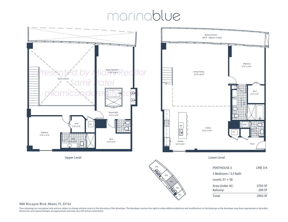Marina Blue Penthouse 3 Floorplan