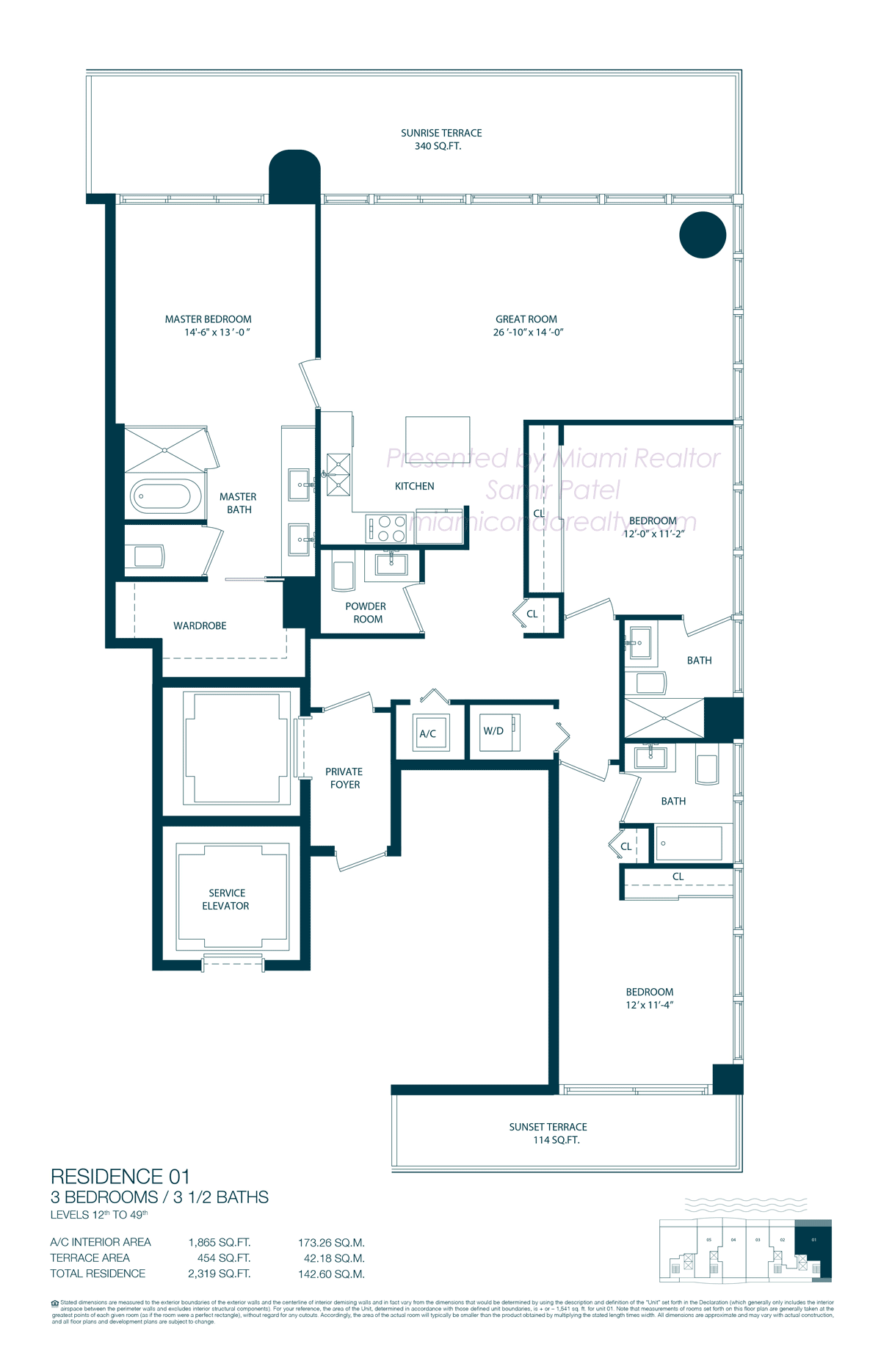 Floorplan of One Paraiso Condominium of 01 Line in Building