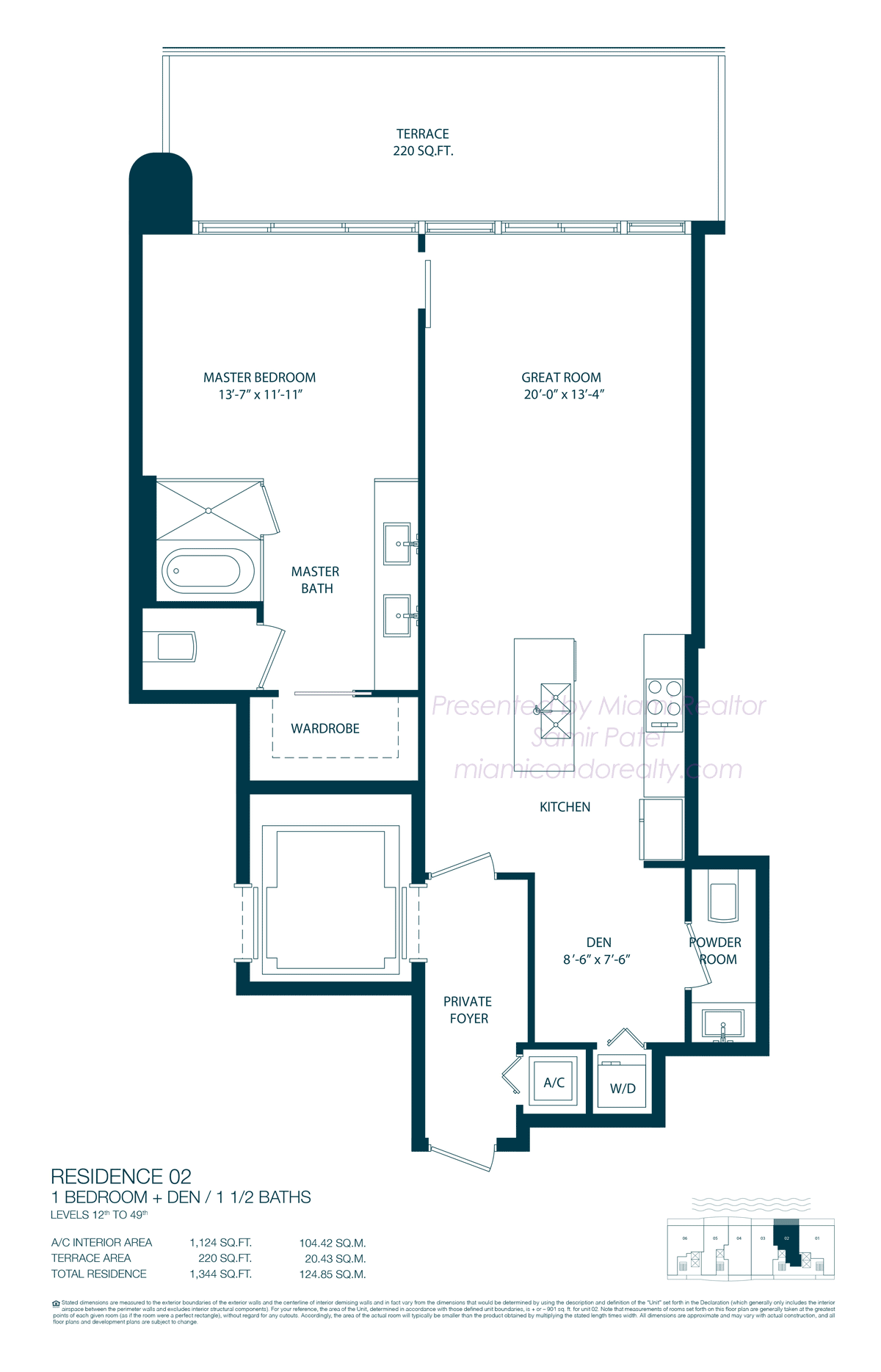 Floorplan of One Paraiso Condominium of 02 Line in Building