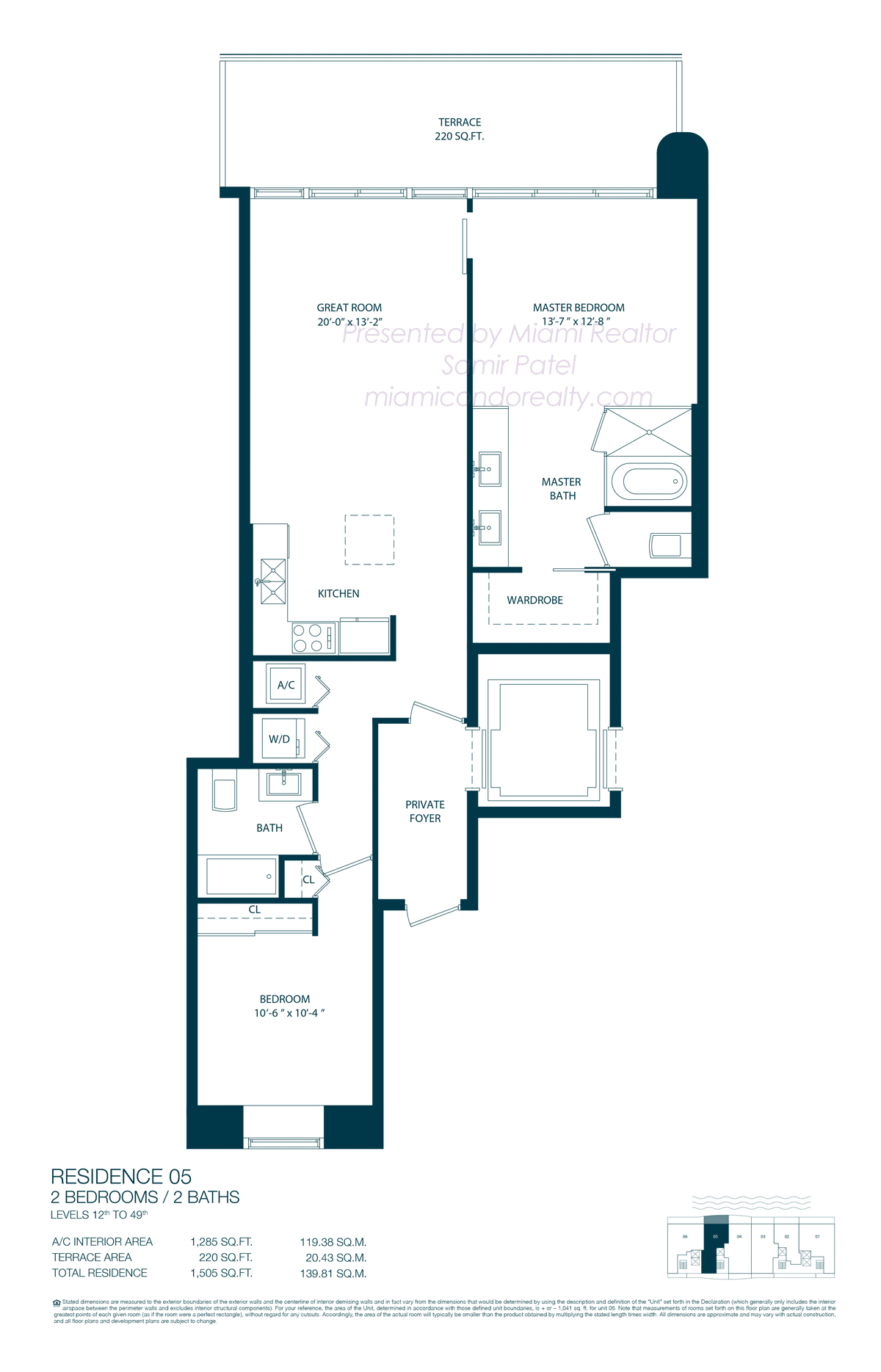 Floorplan of One Paraiso Condominium of 05 Line in Building