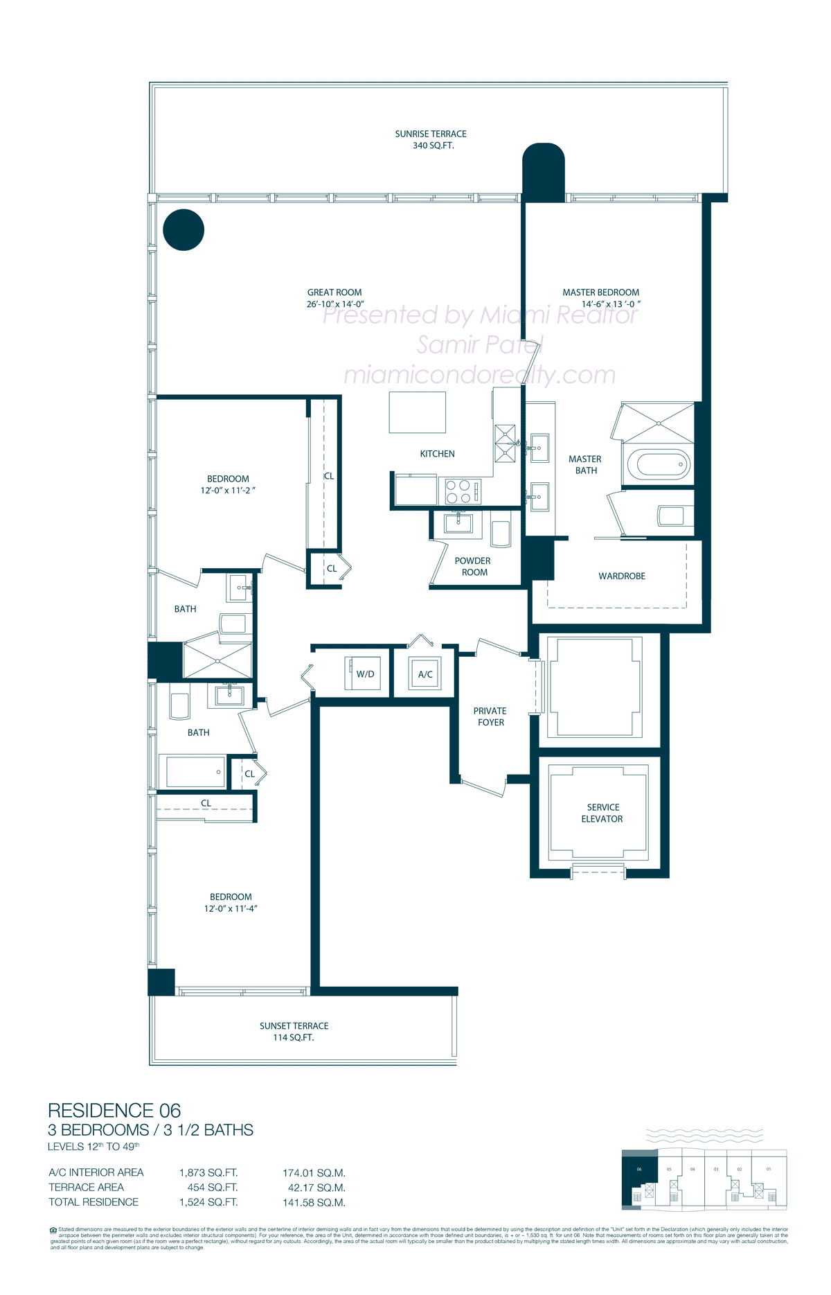 Floorplan of One Paraiso Condominium of 06 Line in Building