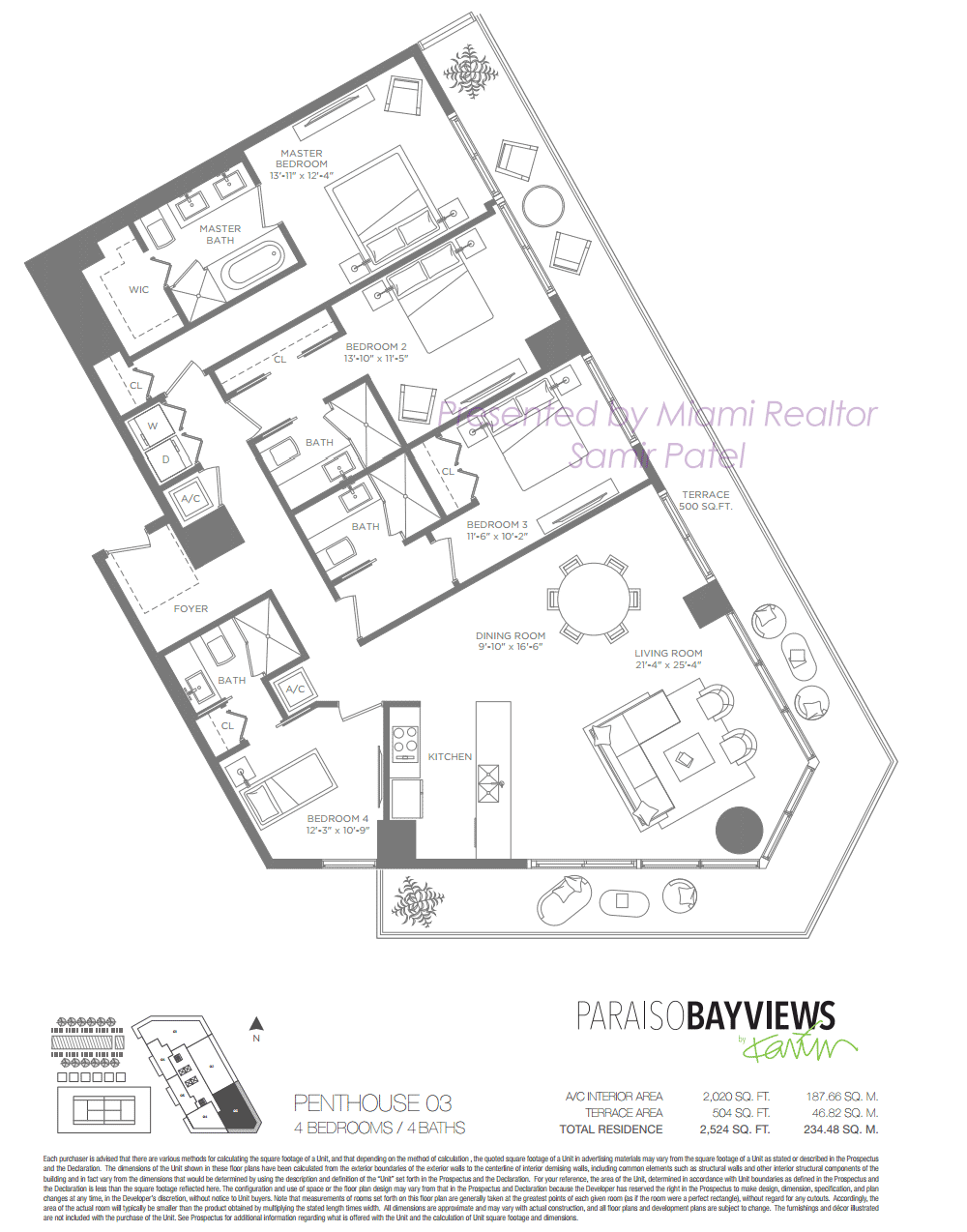 Floorplan of Paraiso Bayviews Condominium of Penthouse 03 Line in Building