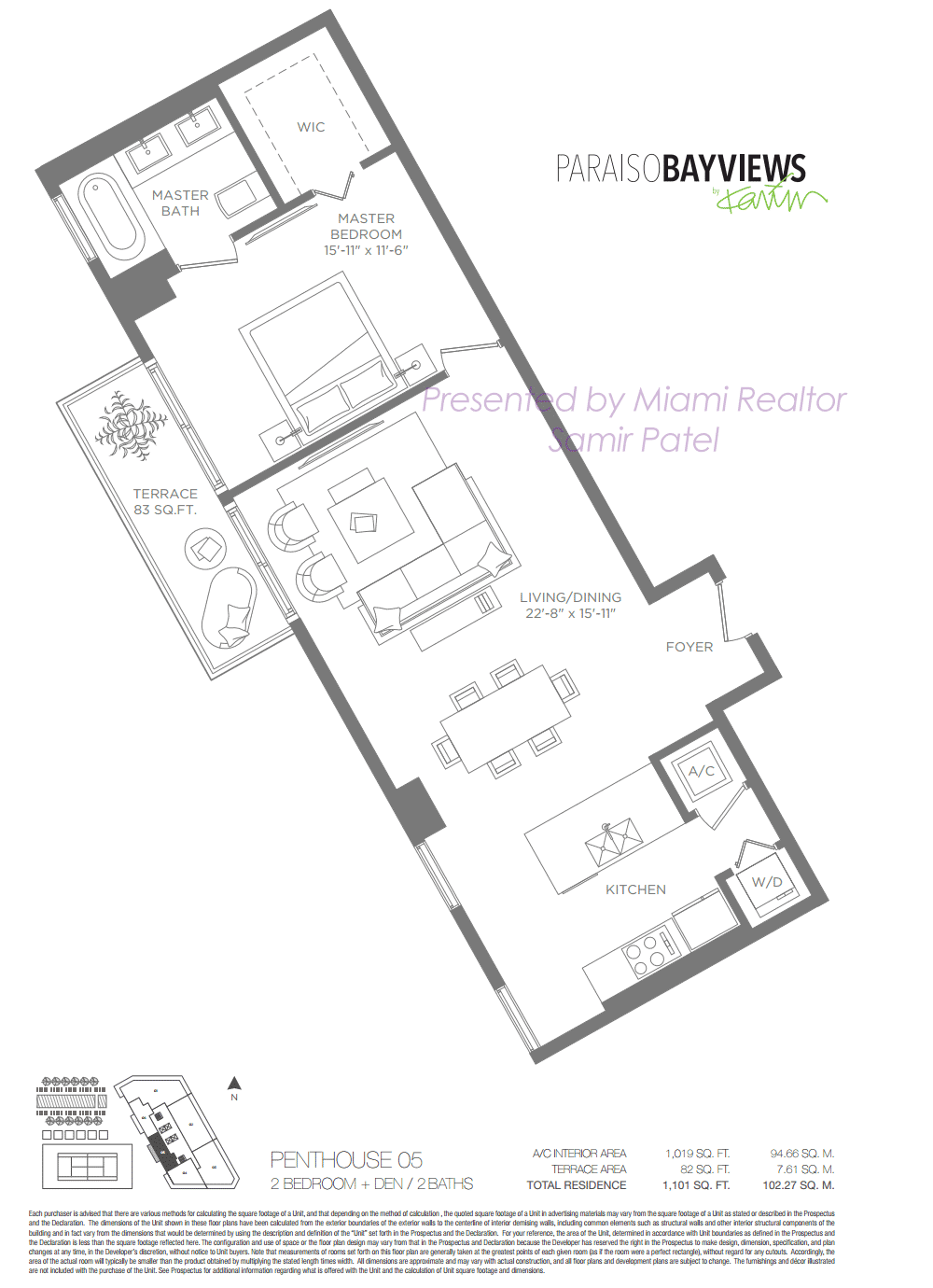 Floorplan of Paraiso Bayviews Condominium of Penthouse 05 Line in Building