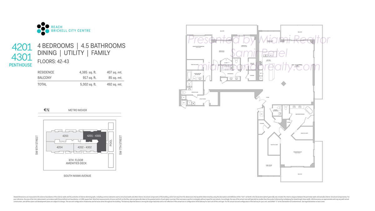 Reach at Brickell City Centre Penthouses 4201 and 4301 Floorplans