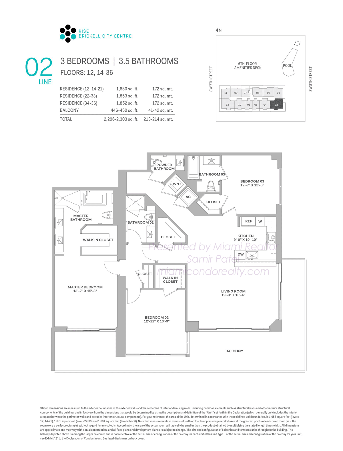 Rise at Brickell City Centre Residence 02 Floorplan