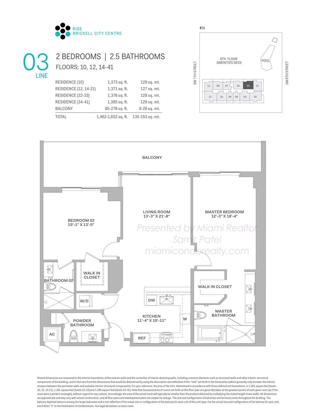 Rise at Brickell City Centre Residence 03 Floorplan