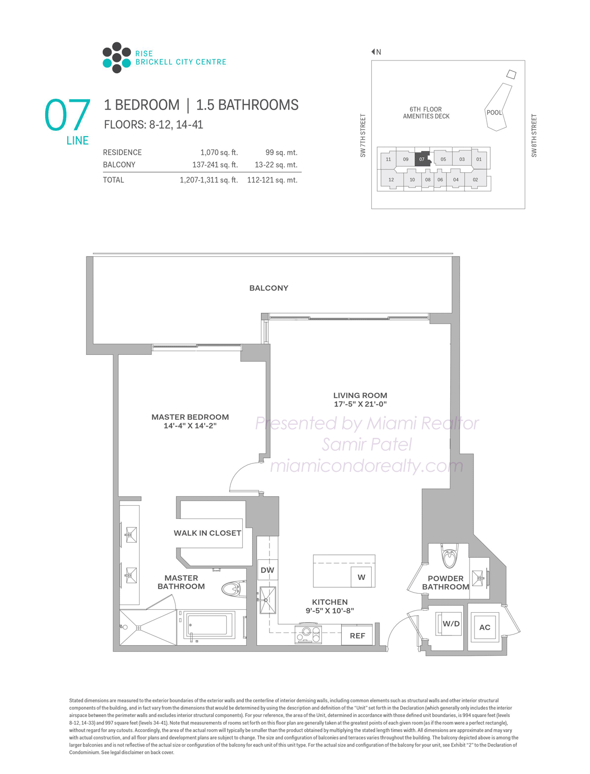 Rise at Brickell City Centre Residence 07 Floorplan