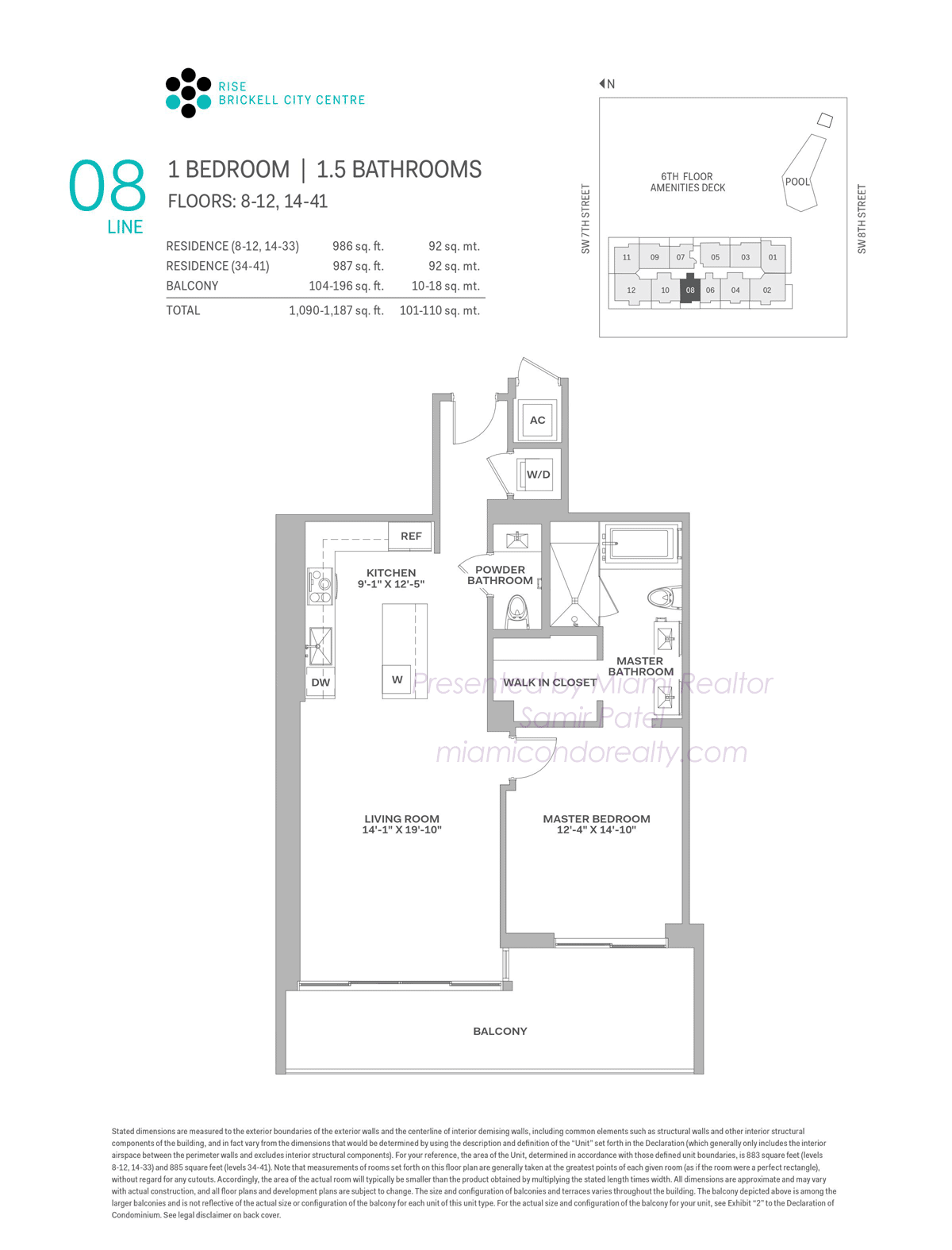 Rise at Brickell City Centre Residence 08 Floorplan