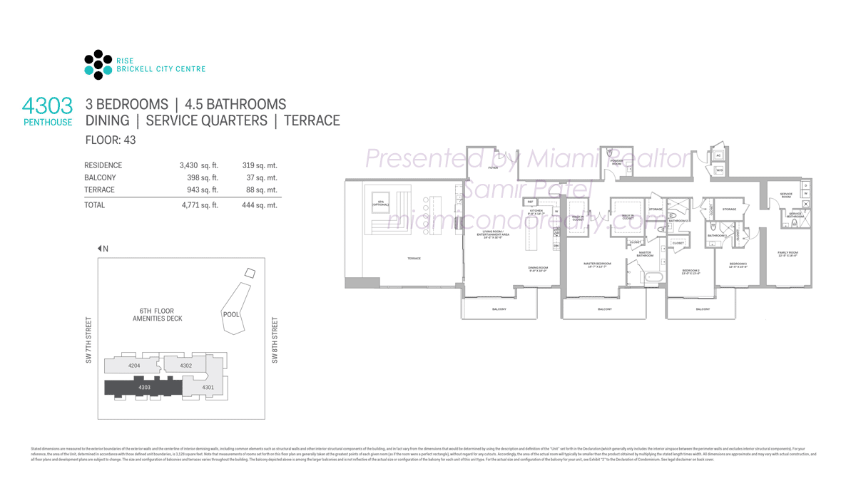 Rise at Brickell City Centre Penthouse 4303 Floorplan