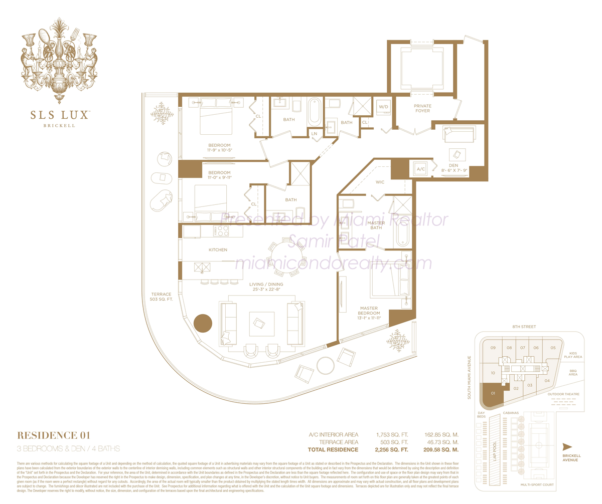 SLS LUX Brickell Residence 01 Floorplan