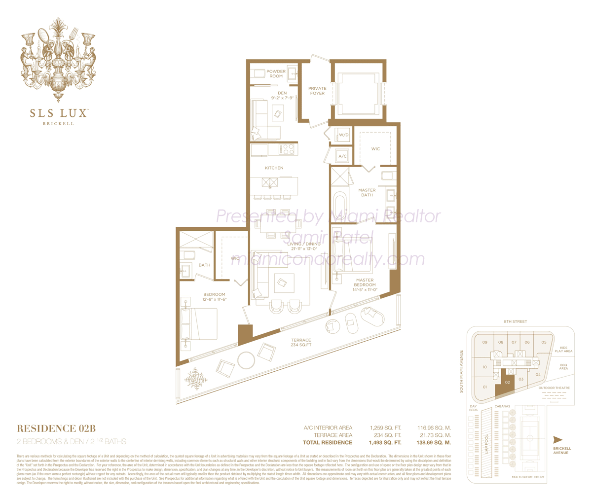 SLS LUX Brickell Residence 02B Floorplan