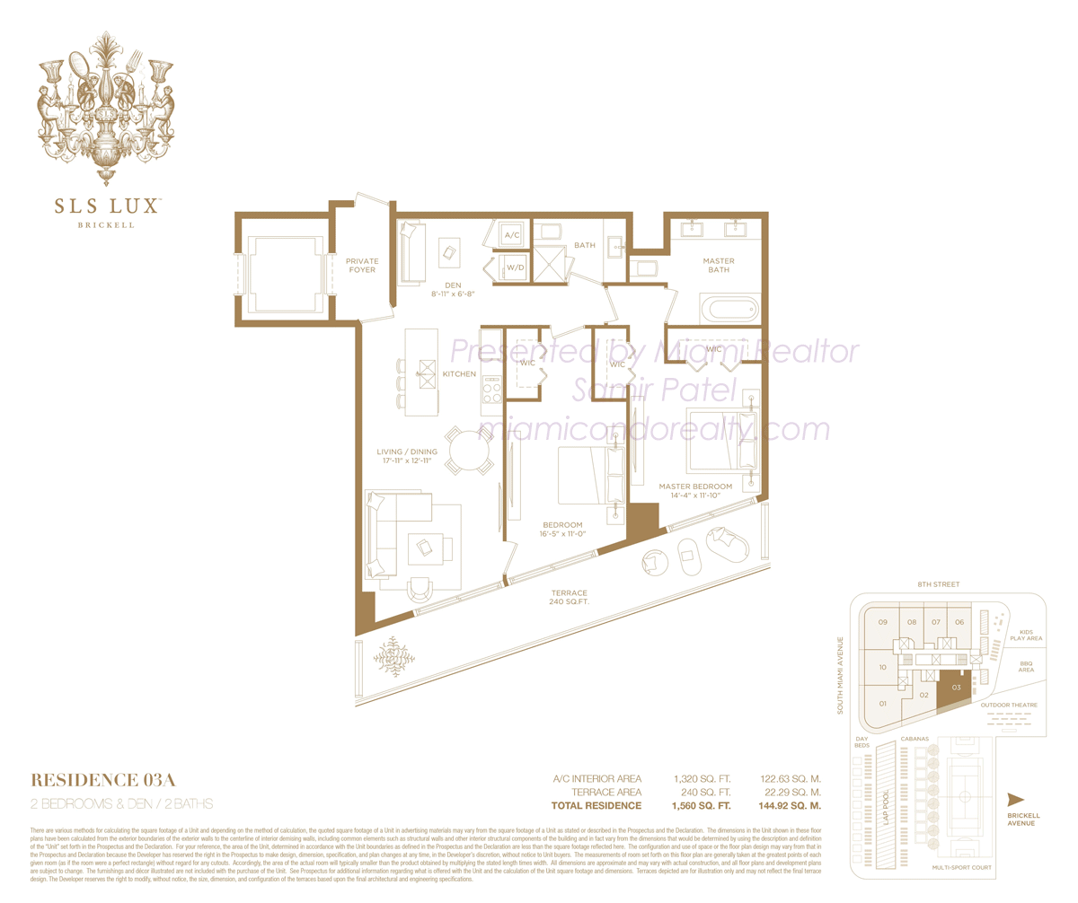 SLS LUX Brickell Residence 03A Floorplan