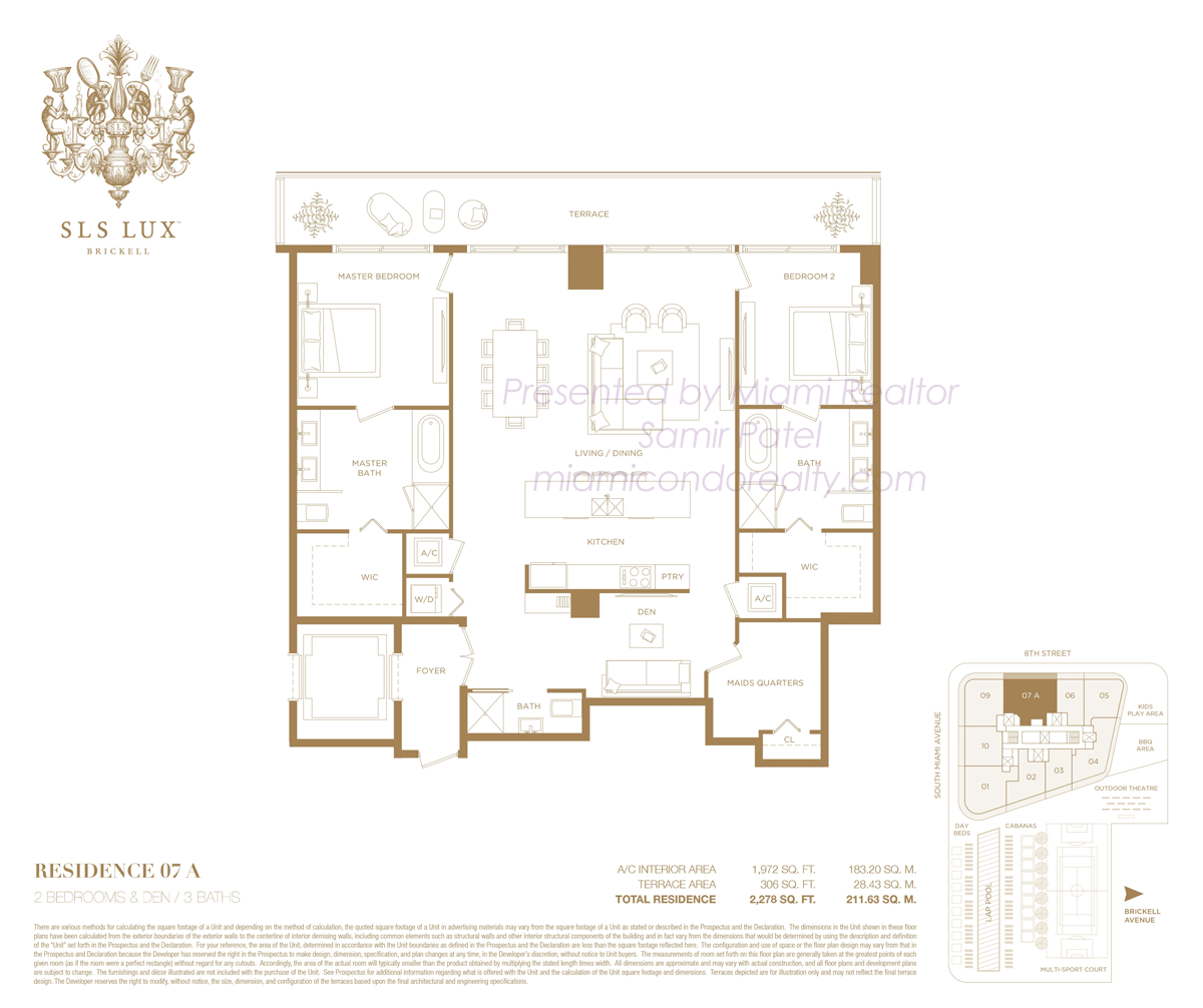 SLS LUX Brickell Residence 07A Floorplan