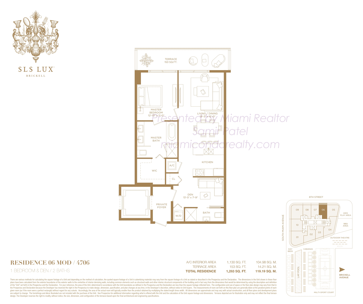 SLS LUX Brickell Residence 4706 Floorplan