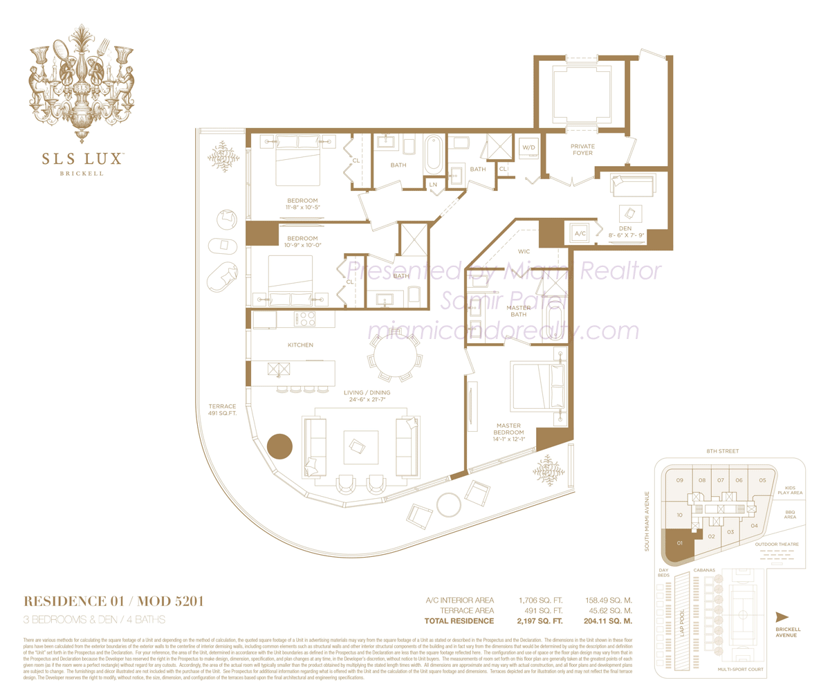 SLS LUX Brickell Residence 5201 Floorplan
