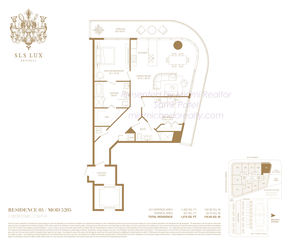 SLS LUX Brickell Residence 5205 Floorplan