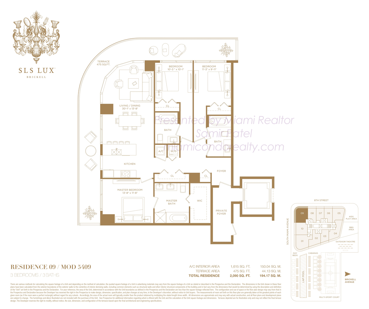 SLS LUX Brickell Residence 5409 Floorplan