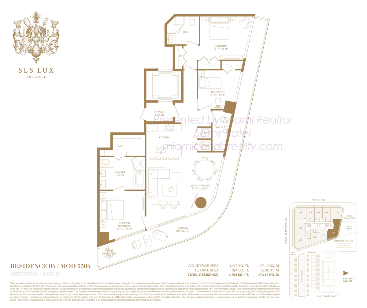 SLS LUX Brickell Residence 5504 Floorplan