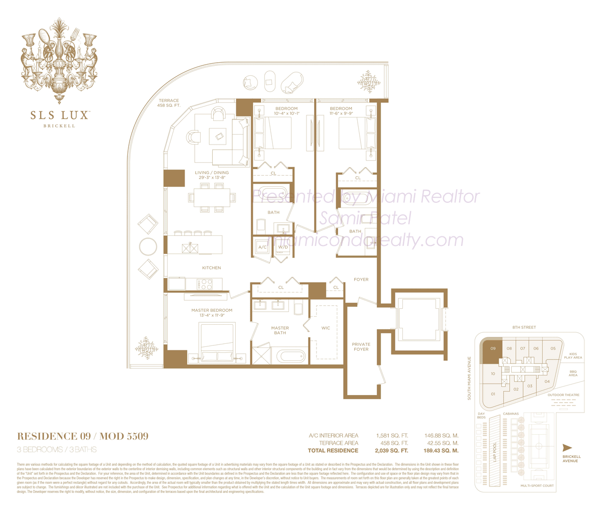 SLS LUX Brickell Residence 5509 Floorplan