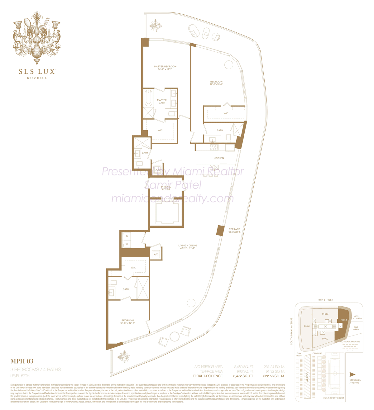 SLS LUX Brickell Middle Penthouse 03 Floorplan