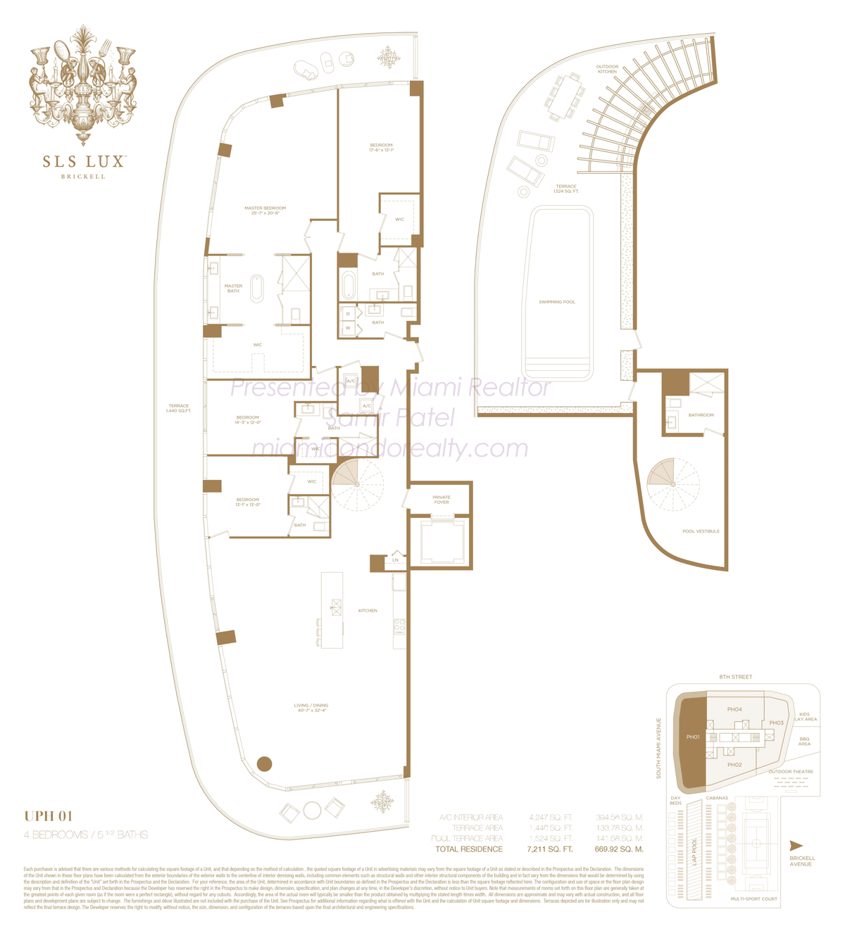SLS LUX Brickell Upper Penthouse 01 Floorplan