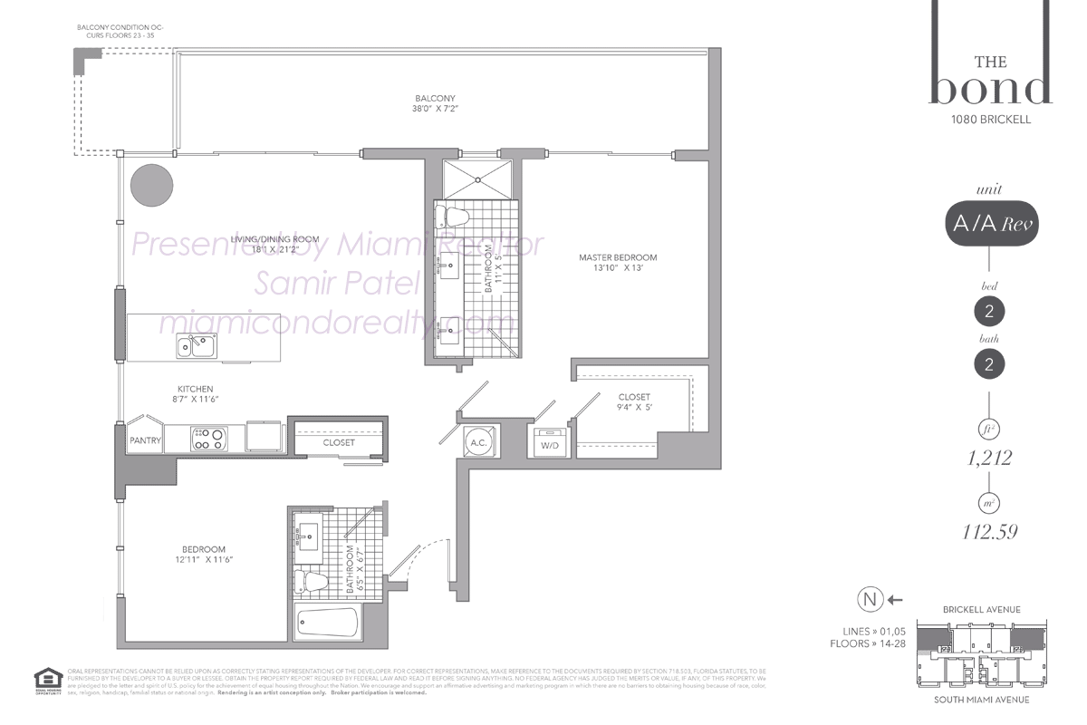 The Bond on Brickell Residence Model A Floorplan