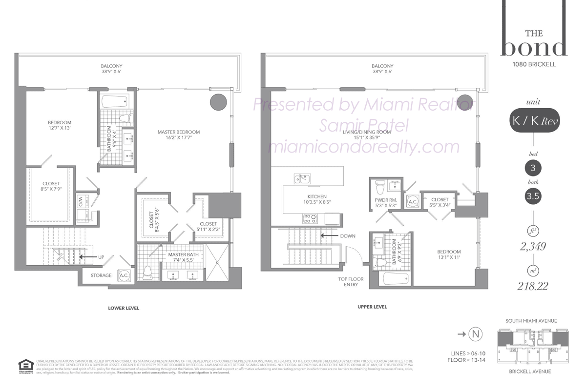 The Bond on Brickell Residence Model K Floorplan