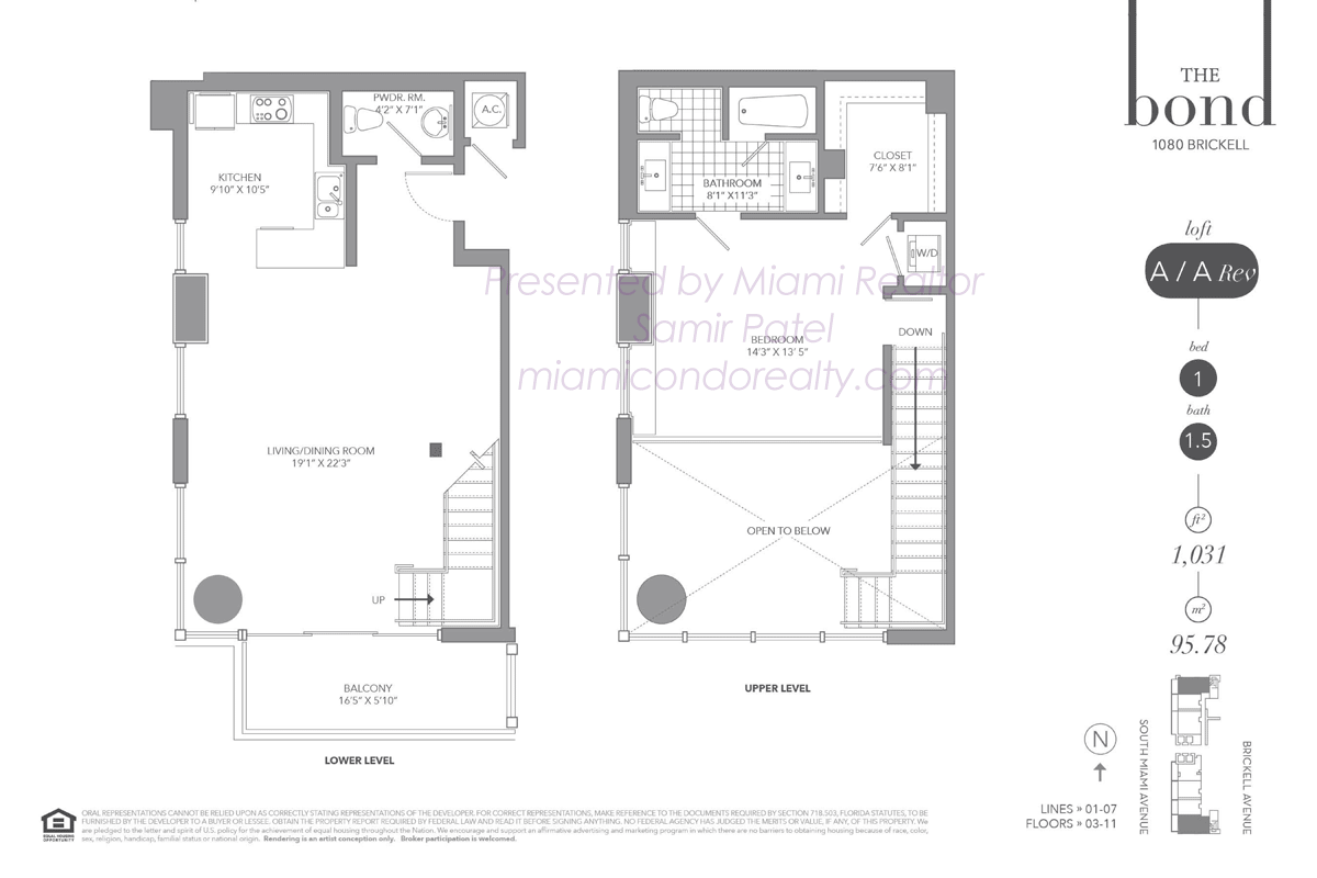 The Bond on Brickell Residence Loft A Floorplan