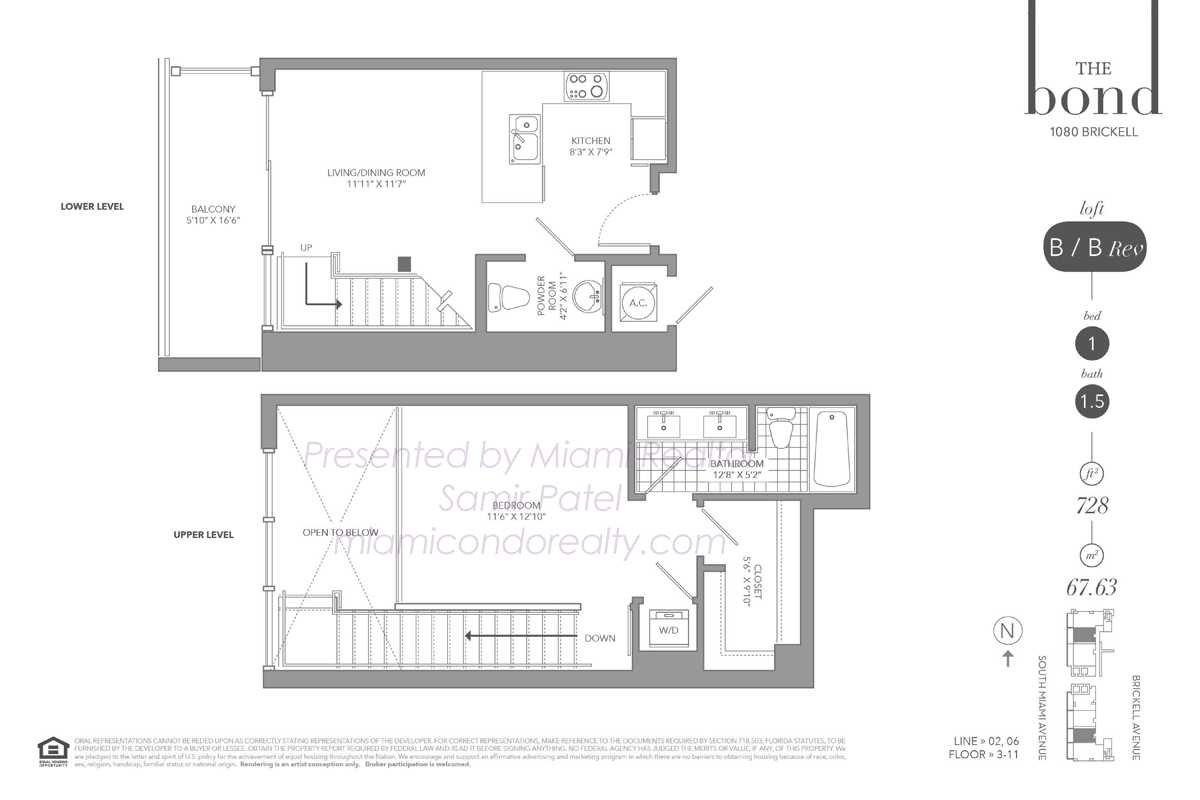 The Bond on Brickell Residence Loft B Floorplan