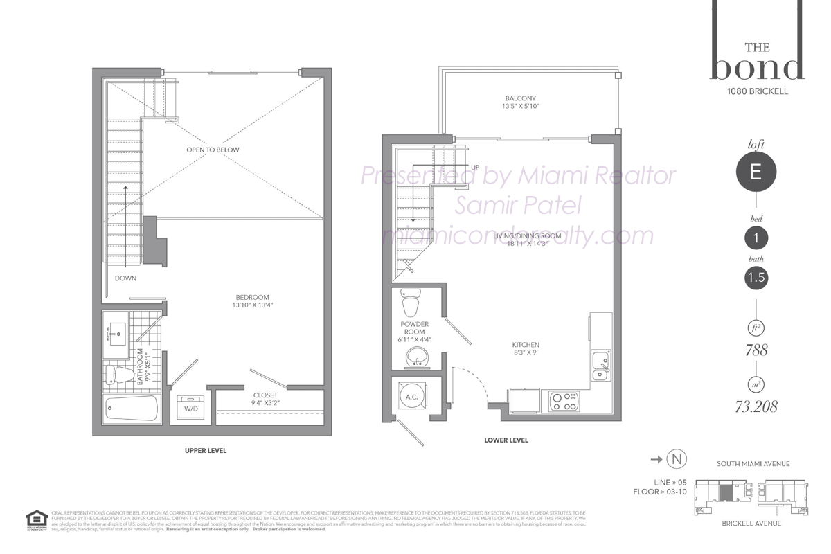 The Bond on Brickell Residence Loft E Floorplan